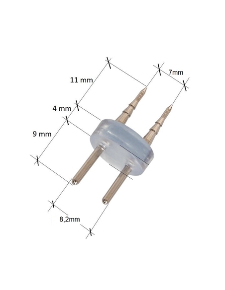 Conector Espigão 2 PIN Fita Neon Mangueira LED redondo 7mm - 892000075699
