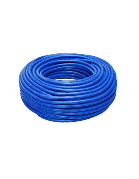 Tubo Anelado Azul 750N c/ Guia Livre Halogéneos 25mm R50 - TENPB25(G)CG