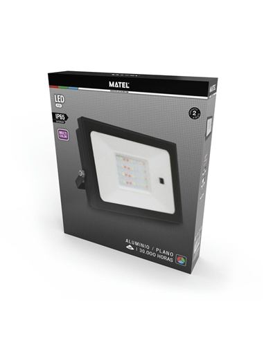 Projetor LED RGB IP65 50W em alumínio preto mate MATEL 24772 #1 - 8425160247720