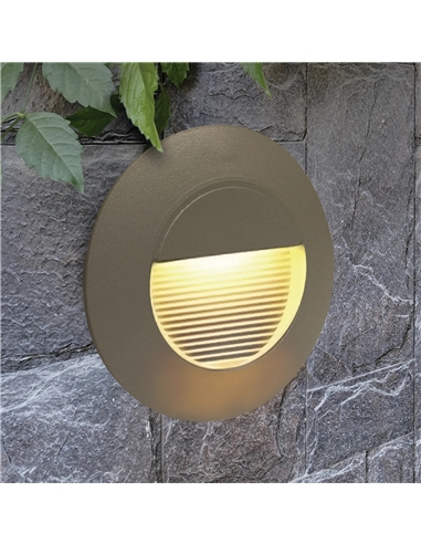 APLIQUE LED REDONDO ENC. D690/Y CINZA 3W 4000K Maxled 27899 - 721.27899