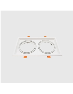 ARO P/ AR111 QUADRADO DUPLO BRANCO ORIENTAVEL Maxled 15490 - 721.15490 2