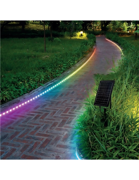 FITA LED SOLAR IP65 20M 10W RGB Maxled 34774 - 721.34774