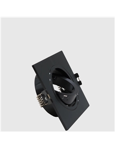 ARO GU10 POLICARBON. QUADRADO PRETO ORIENTAVEL Maxled 29572 - 721.29572