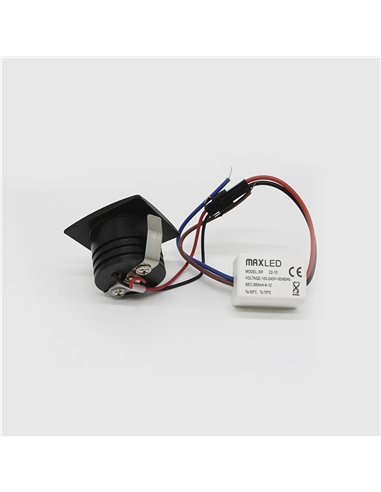 LED SPOT QUADRADO PRETO 3W 3000K Maxled 30240 #2 - 721.30240