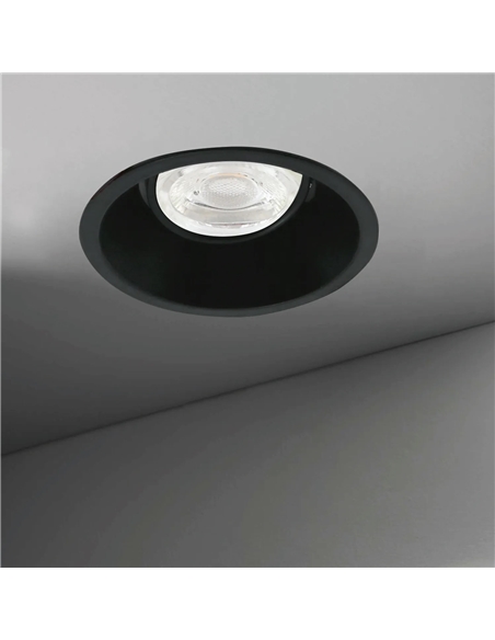 ARO P/GU10 REDONDO ORIENTAVEL 90º PRETO AK-219 Maxled 17432 #3 - 721.17432