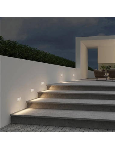 APLIQUE PAREDE EMBUTIR RETANG. BRANCO 3W 3CCT Maxled 36655 #2 - 721.36655