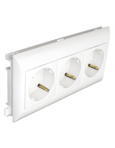 TOMADA TRIPLA SCHUKO L75 6 MOD BRANCA 45264CBR - 45264CBR