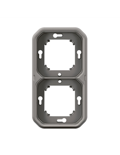 PLEXO NEW IP55- QUADRO DUPLO ENCRASTRAR CINZENTO 069683L - 069683L