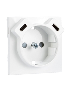 Centro Tomada Schuko + 2x USB Tipo C BRANCO 90637TBR - 90637TBR