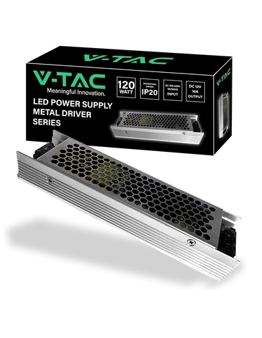 FONTE ALIMENTAÇÃO "SLIM" 12Vdc 120W 10A IP20 V-TAC 3243 - 8953243
