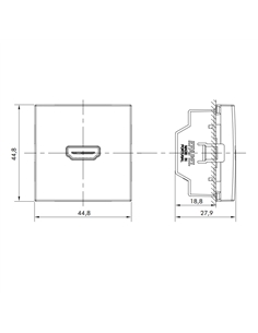 TOMADA HDMI LIGACAO PARAFUSO 2 MOD BRANCA 45436SBR - 45436SBR 2