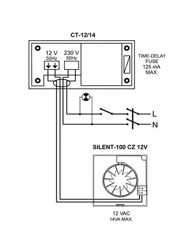 EXTRATOR WC SILENT-100 CZ 12V S&P 5210408000 - 5210408000