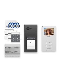 KIT Videoporteiro superficie 3,5" 2 fios ANTRACITE VIDEX - ERAKIT23B6388