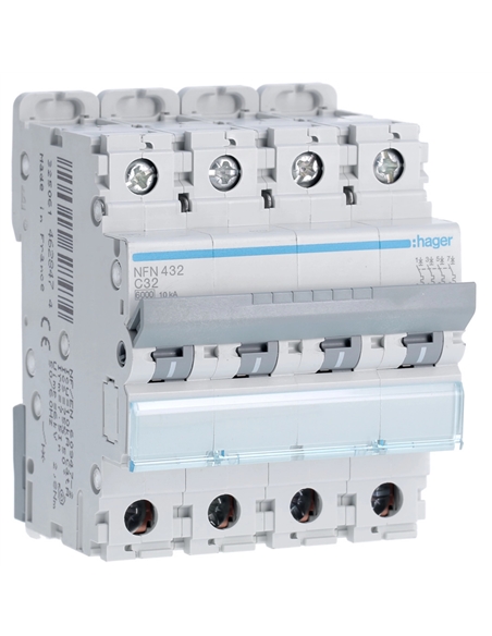 Disjuntor 4P 32A C 6/10kA 4M NFN432 - NFN432