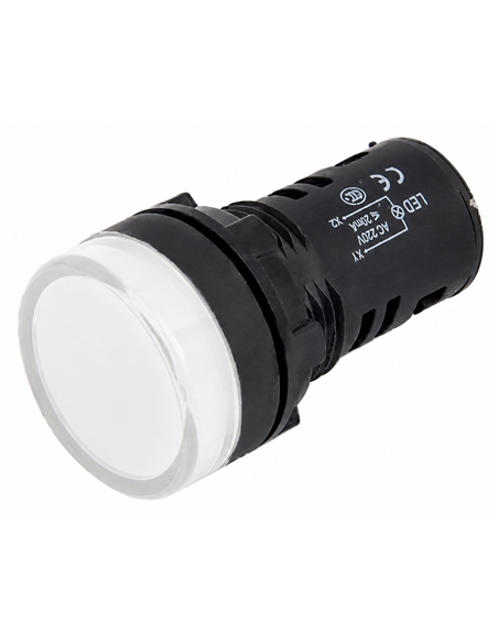 SINALIZADOR LED BRANCO de PAINEL 230V furo Ø22mm - 500LL9050-6