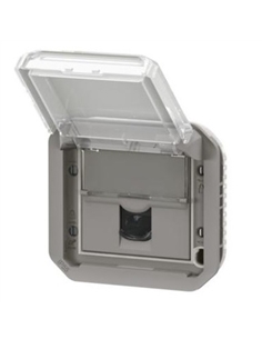 PLEXO NEW IP55 COMP TOMADA RJ45 CAT6 UTP CINZENTO 069561L - 069561L