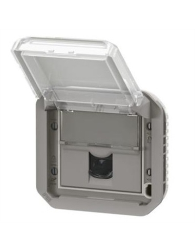 PLEXO NEW IP55 COMP TOMADA RJ45 CAT6 UTP CINZENTO 069561L - 069561L