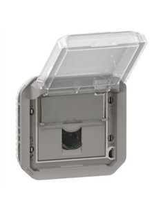 PLEXO NEW IP55 COMP TOMADA RJ45 CAT6 UTP CINZENTO 069561L - 069561L 2