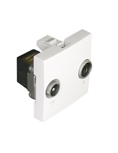 TOMADA RTV TERMINAL 2 MODULOS BRANCA MATE 45554SBM - 45554SBM