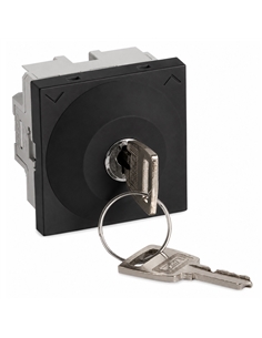 COMUTADOR DE CHAVE 2 MÓDULOS PRETO MATE 45352SPM - 45352SPM