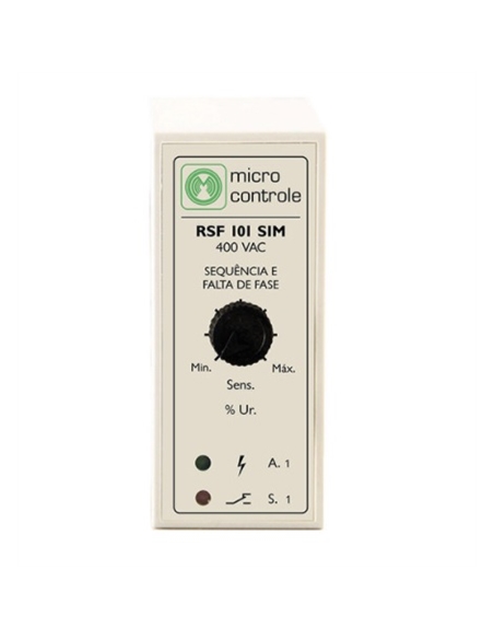RELÉ SEQ. / FALTA DE FASE MICRO CONTROLE RSF 101 SIM 400V AC - 001RSF101SIM400AC
