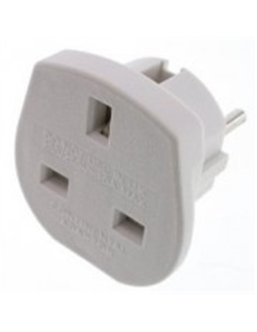 FICHA ADAPTADORA DE VIAGEM EURO-INGLESA BRANCA 16A 250V - 139B