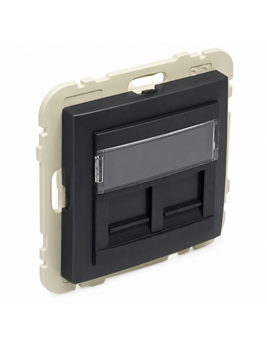 ARO C/MOD DUPLO P/CONETORES RJ45 PRETO MATE 90442SPM - 90442SPM