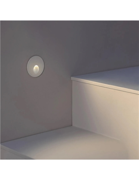 Balizador LED parede 3W 3000K redondo branco MAXLED 39373 #3 - 721.39373