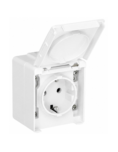 TOMADA SCHUKO C/OBTURADOR BRANCA 48132CBR - 48132CBR