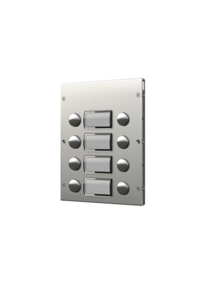 MÓDULO BOTONEIRA 4+4 BOTOES ACABAM. ALUMINIO VIDEX 8844D/A - VX-8844D/A