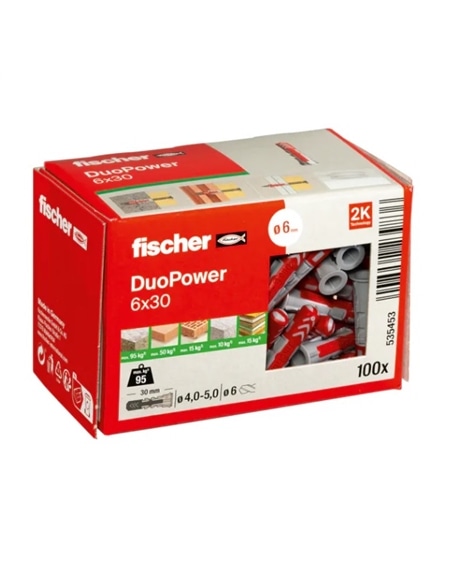 Buchas Fischer Duopower 6x30 caixa 100 unidades - 4048962239836
