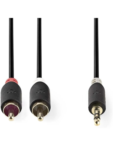 Cabo Jack 3.5mm 2x RCA macho stereo Gold Plated 2.0m - 5412810265022