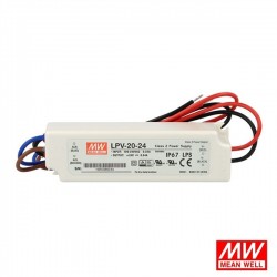 FONTE ALIMENT. 24VDC 1.0A 20W IP67 MEAN WELL LPV-20-24