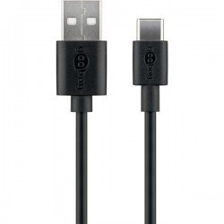 Cabo SuperSpeed USB2.0 A macho - USB-C macho 1.0m - preto - 500-45735